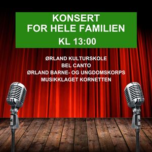 Bilde av scene med informasjon om familiekonsert