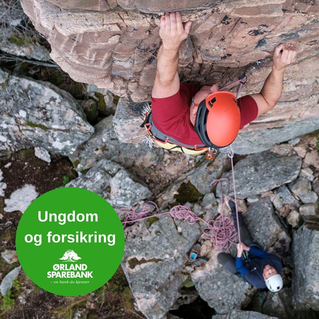 Klatrer med sikring - ungdom og forsikring Ørland Sparebank